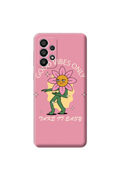 Other Samsung A53 Good Vibes Only Pink Colored Silicone TPU Θήκη