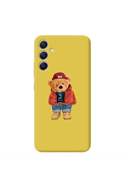 Other Samsung A34 Bear in a hat Yellow Colored Silicone TPU Θήκη
