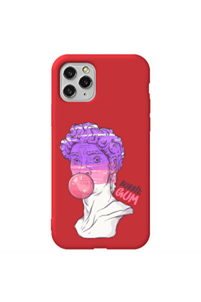 Other Apple iPhone 11 Pro Max Pin Bubble Red Colored Silicone TPU Θήκη