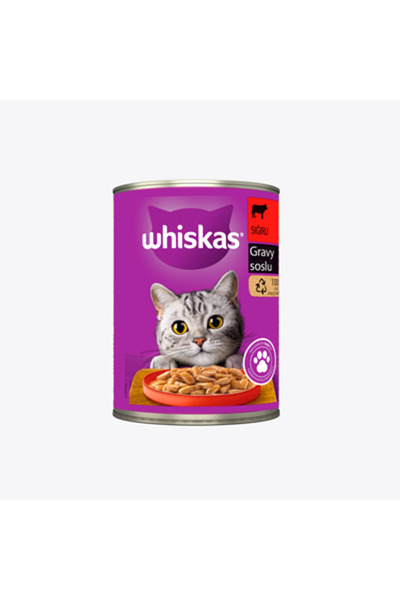 Whiskas Konserve Mama 400 G Sığırlı - Yüksek Kaliteli Proteinli Kedi Maması 4...