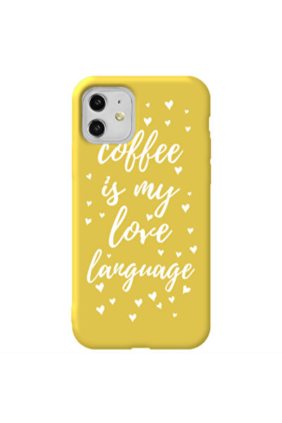 Other Apple iPhone 11 Coffe is my love language Yellow Colored Silicone TPU Θήκη