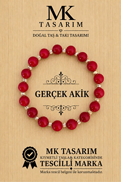 MK tasarım Genuine Agate Bracelet Mk.7000.842- Comfort-Peace-Energy- Stress R...