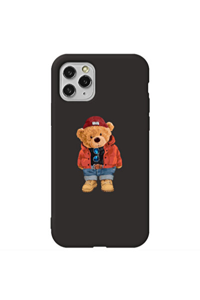 Other Apple iPhone 11 Pro Bear in a hat Black Colored Silicone TPU Θήκη
