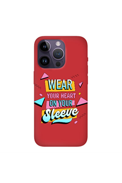 Other Apple iPhone 14 Pro Max Wear Your Heart Red Colored Silicone TPU Θήκη