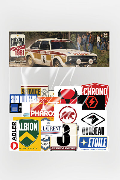 Baprile Imaginary Championship Rally Sponsor Stickers 24 Pieces Waterproof La...