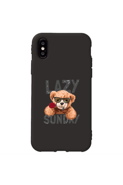 Other Apple iPhone Xs Max Lazy sunday Black Colored Silicone TPU Θήκη