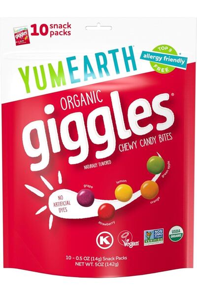 YumEarth | Organic Giggles Chewy Candy Bites | Βιολογικά Μαλακά Κουφετάκια με...