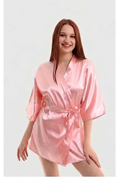 Lüx Saten Pembe Sabahlık