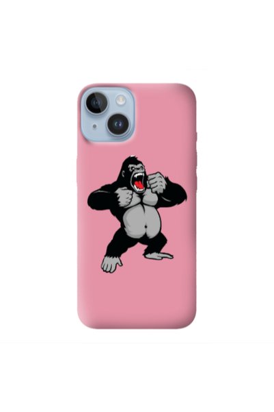 Other Apple iPhone 14 Plus Angry Gorilla2 Pink Colored Silicone TPU Θήκη