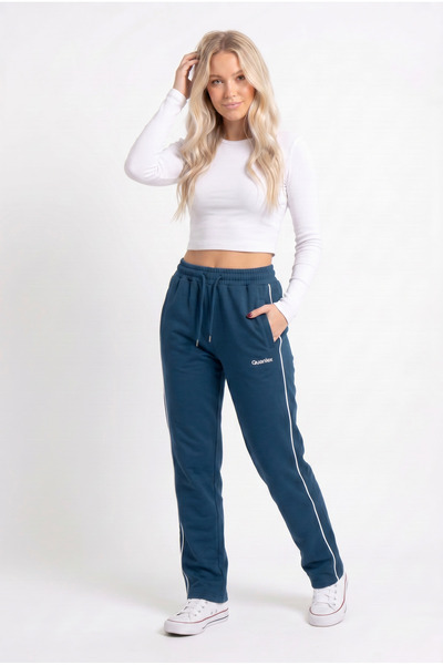 TKT Women's Blue Color Sweatpants with Double Piping on the Sides, Comfortabl...