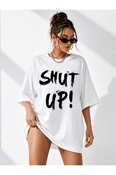 OWNME  Printed Women's White T-Shirt Oversize T-Shirt