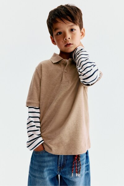 H&M İşleme Motifli Pike Polo Tişört