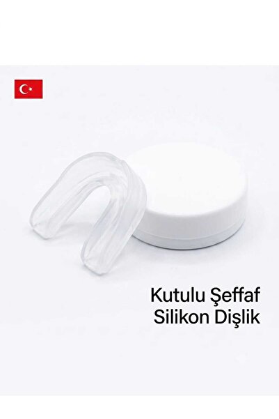 Duen Kutulu Şeffaf Silikon Boksör Dişliği-Sporcu Diş Koruyucu (saklama kutulu)