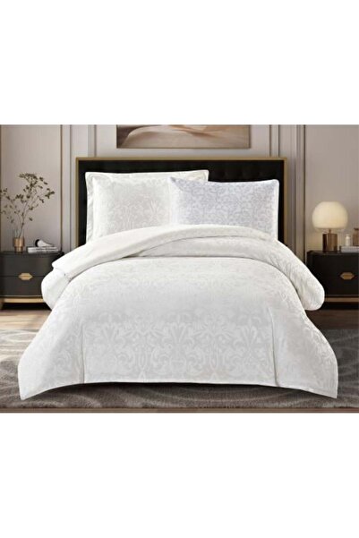 Alhabib bedding Winter Single Bedspread and White and Gunmetal Jacquard Text,...