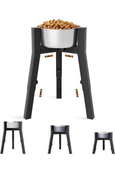 Arabest 2 Pack Elevated Dog Bowl Stand for Large Dogs,Adjustable Height (3 Le...