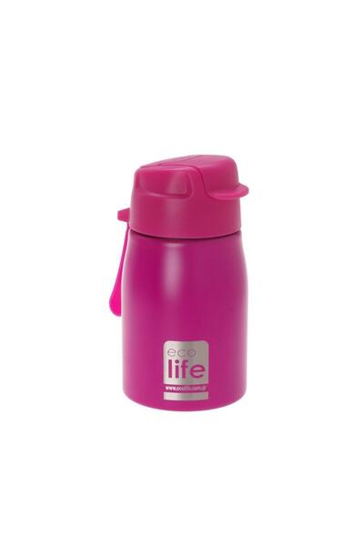 Ecolife ΝΕΟ ΜΕΤΑΛΛΙΚΟ ΜΠΟΥΚΑΛΙ ΜΕ ΚΑΛΑΜΑΚΙ 400ML ΡΟΖ