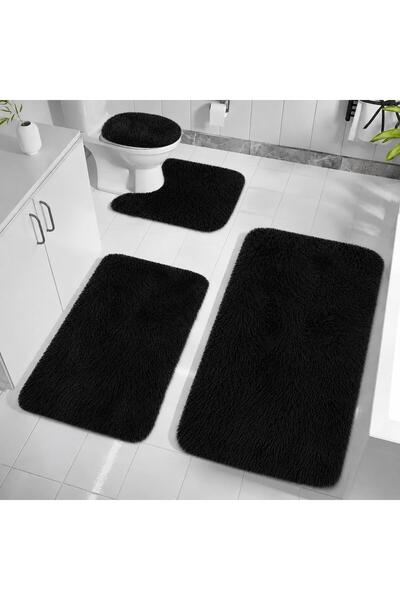 EKN BEĞENDİ HOME Kaymaz Taban Yıkanabilir Peluş Post 4’lü Banyo Halı Paspası ...