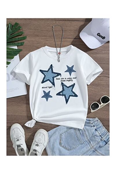 ZİYMO Women's Star Printed Oversized T-Shirt