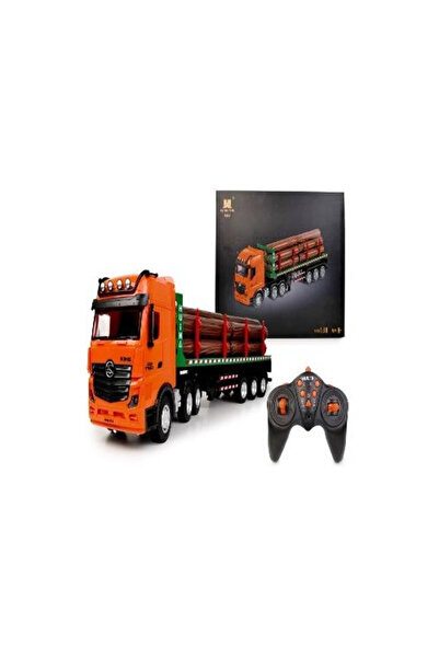 Artyk Camion cu telecomanda Artyk, cu remorca pentru busteni, 26 cm, multicol...