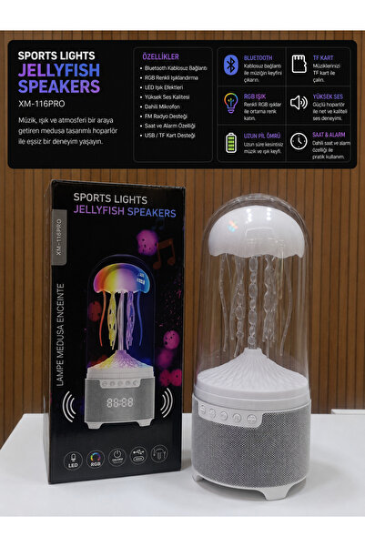 POLYCHROME Jellyfish Speakers XM-116PRO RGB Medusa Bluetooth Hoparlör Gece La...