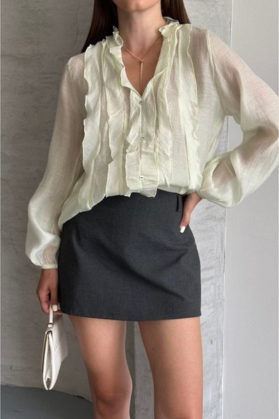 the baleria Premium Tencel with Front Ruffle Detail