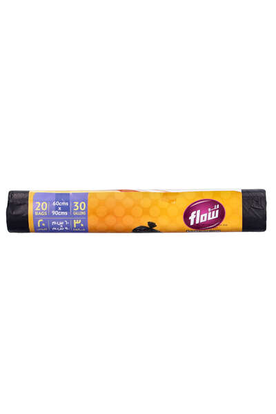 Flow Antibacterial Garbage Bag Black Roll 60x90cm 20's