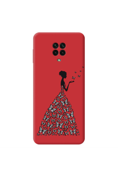 Other Xiaomi Redmi Note 9 Pro Butterfly Girl Red Colored Silicone TPU Θήκη