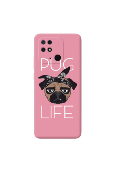 Other Xiaomi Redmi 10C Pug Life Pink Colored Silicone TPU Θήκη