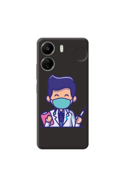 Other Xiaomi Redmi 13C Specialist Doctor Black Colored Silicone TPU Θήκη