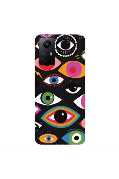 Other Xiaomi Redmi Note 12s Colorful eyes Black Colored Silicone TPU Θήκη