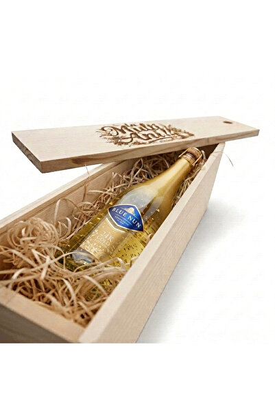 Blue Nun Pachet Cadou Cutie Lemn Personalizata Vin Spumant Alb Gold 24 K Edit...