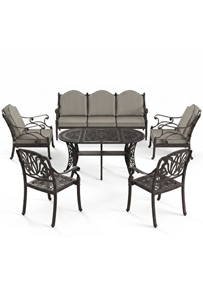 BODRUM ÜÇLÜ TAKIM & İKİLİ BURSA SANDALYE + OVAL MASA