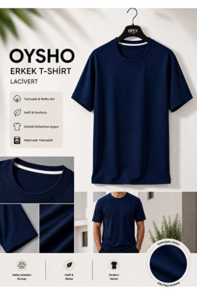 BEYAZTOPTAN Men's Cotton Breathable Basic Modern Cut Casual T-Shirt - Lightwe...