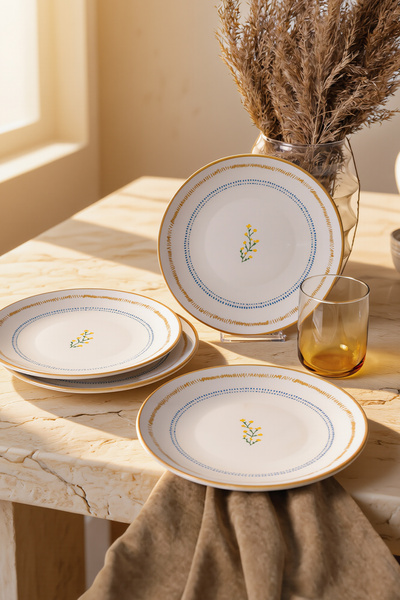 Keramika Sun Flowers Pasta Tabağı 20 Cm 4 Adet 23973