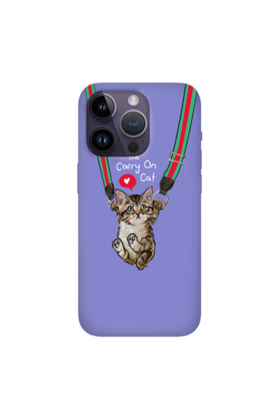 Other Apple iPhone 14 Pro Swinging cat Purple Colored Silicone TPU Θήκη