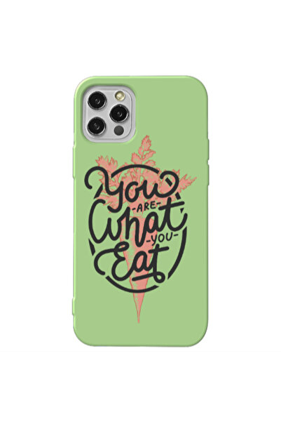 Other Apple iPhone 12 Pro You are What You Eat Light Green Colored Silicone T...