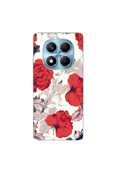 Other Xiaomi Redmi Note 14 Pro Red Flowers Transparent Silicone TPU Θήκη