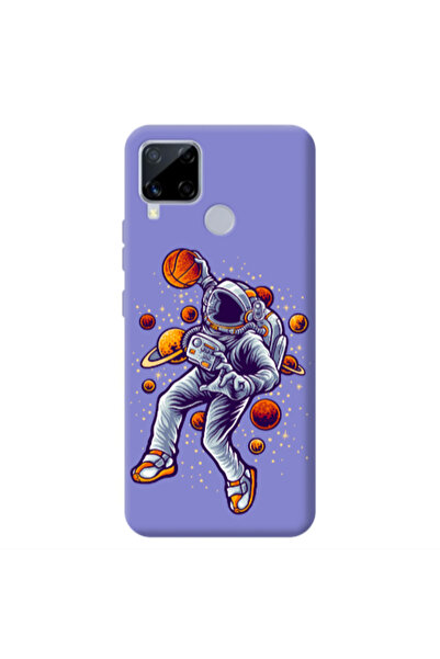 Other Realme C25 Space Basketball Purple Colored Silicone TPU Θήκη