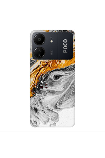 Other Xiaomi Poco C65 Marble gray Patern Transparent Silicone TPU Θήκη