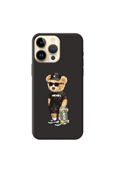 Other Apple iPhone 13 Pro Max Bear with glasses Black Colored Silicone TPU Θήκη