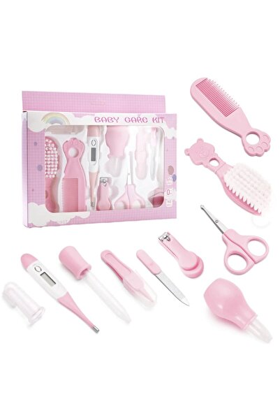 OEM Set de îngrijire pentru bebeluși, 10 piese, cu termometru, perie, piepten...