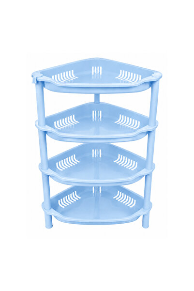 Lacoz 4 Tier Plastic Corner Storage Rack- Space Saving Multi-Purpose Organize...