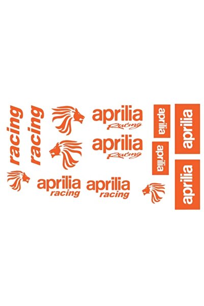 OEM Σετ 12 αυτοκόλλητων Aprilia V2, αδιάβροχα, ανθεκτικά στον ήλιο, πορτοκαλί