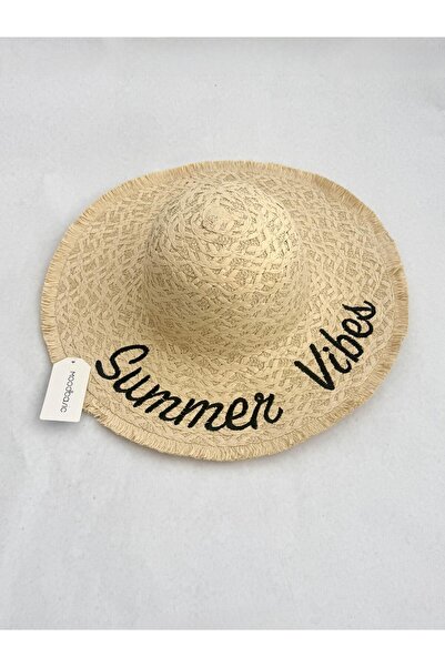 Moodbasic Summer Writing Embroidered Straw Hat