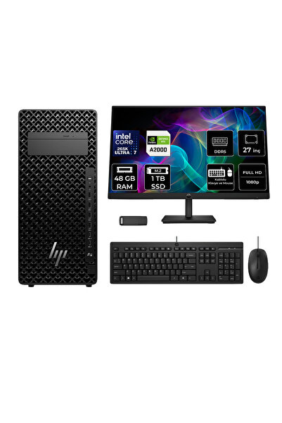 HP Z2 G1i Core Ultra 7 265K RTX 2000 Ada 16GB 48GB RAM 1TB SSD 27" FHD FreeDO...
