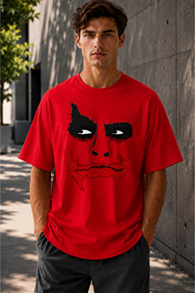 VODEXA Unisex Oversize T-Shirt Red Lips Printed 100% Cotton T-Shirt Comfortab...