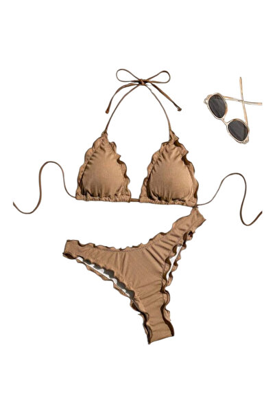 OEM Costum de baie, din doua piese, maro, M