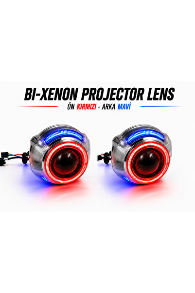 EP GARAJ OTOMOTİV BI-XENON PROJECTOR LENS – ÇİFT RENK DRL (ÖN KIRMIZI / ARKA ...