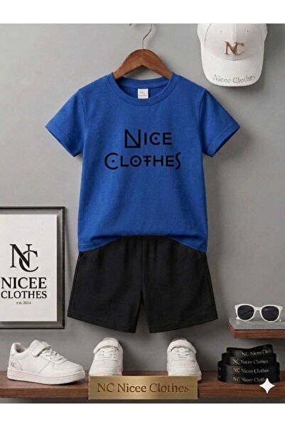 NC Nicee Clothes تي شيرت صيفي للأطفال شورت يونيسكس (مطبوع بنقاط جميلة)