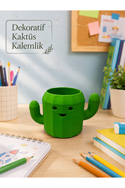 RIVEND Decorative Cactus Pen Holder – 3D Printed Cute Desktop Organizer